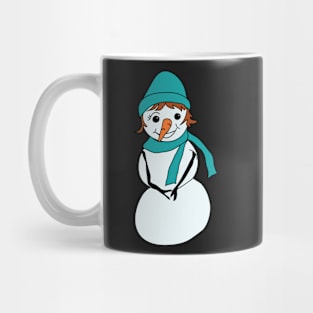 Snowwoman in scarf and hat Mug